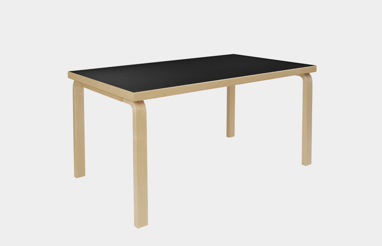 Aalto Table Rectangular 80B - Black Linoleum