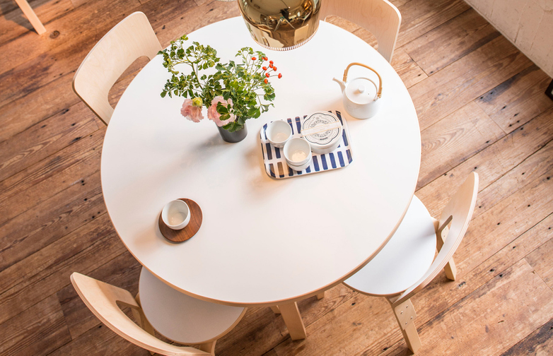 Aalto Table Round 90A - IKI White HPL - 100cm