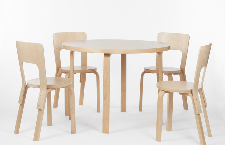 Aalto Table Round 90A - Black Linoleum - 100cm