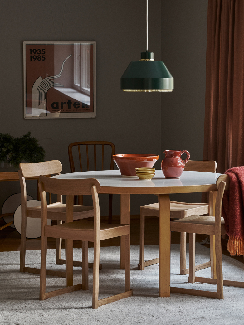 Aalto Table Round 91 - IKI White HPL - 125 cm