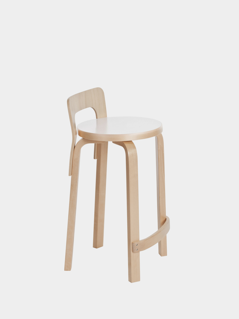 High Chair K65 - Seat IKI White HPL - Edge Natural Birch