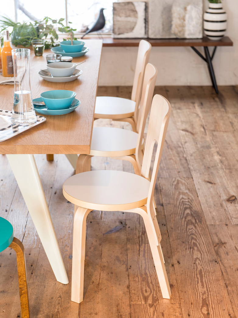 Chair 66 - Seat Black Linoleum - Edge Natural Birch