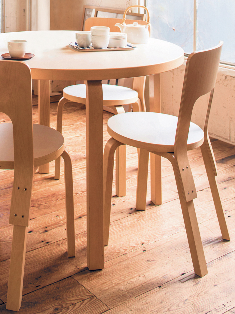 Chair 66 - Seat Black Linoleum - Edge Natural Birch