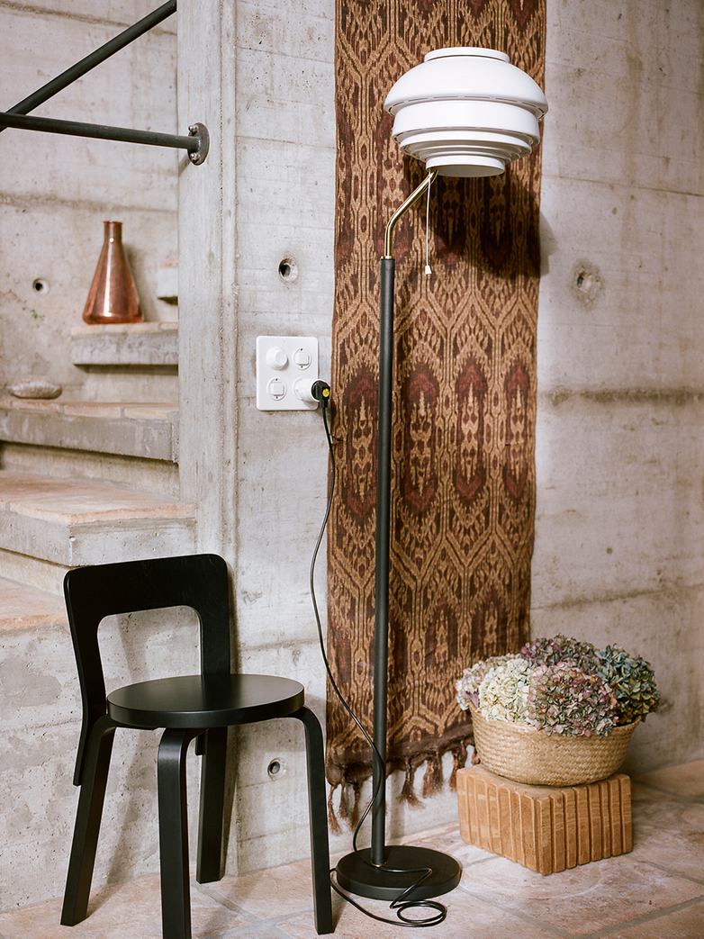 Floor Light A808 - White Painted Steel Shade