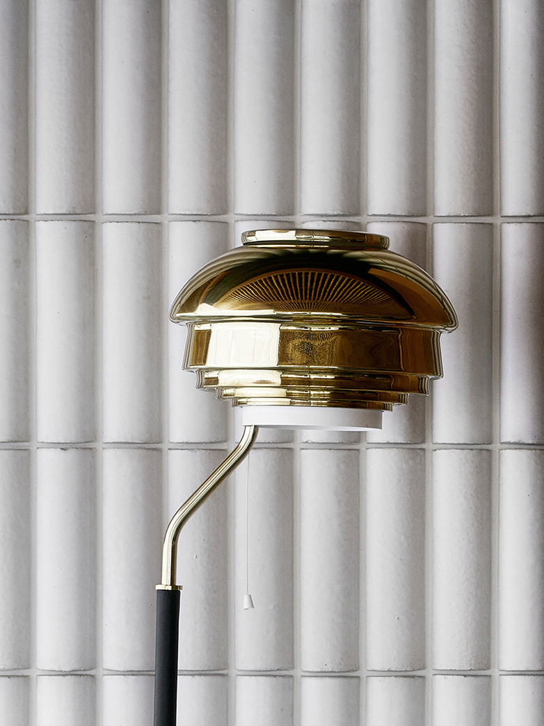 Floor Light A808 - Polish Brass Shade