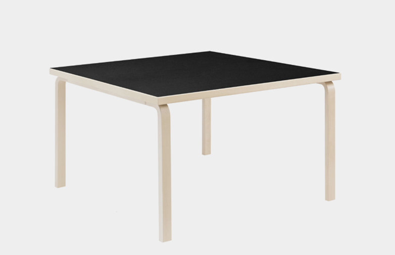 Aalto Table Square 81C - Black Linoleum