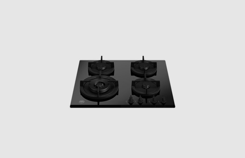 60cm gas on glass hob with lateral wok Modern Series