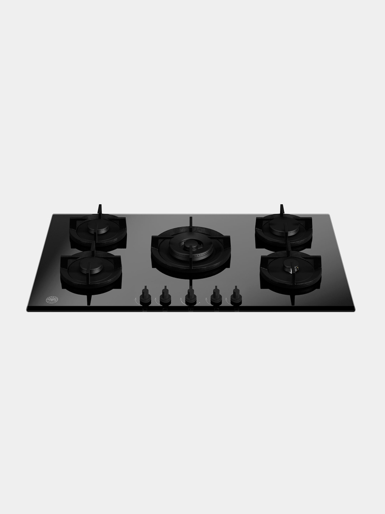 90 cm gas on glass hob with central wok - Modern Series