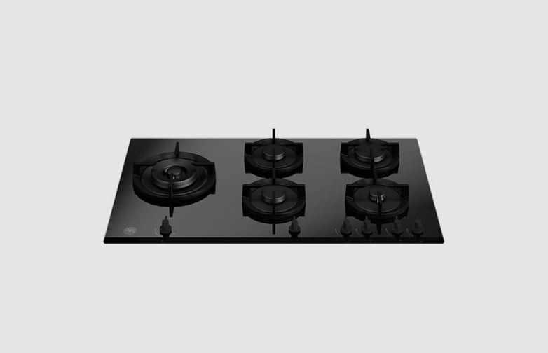 90 cm gas on glass hob with lateral wok - Modern Series