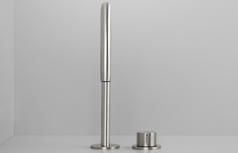 Piet Boon Stainless Steel - Deck Mounted Basin Mixer with Swivel Spout