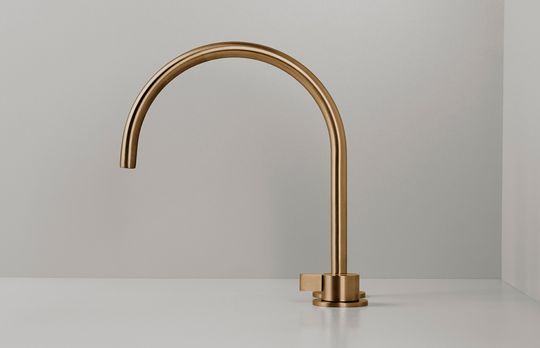 Piet Boon Raw Copper - Deck Mounted Basin Mixer with Swivel Spout