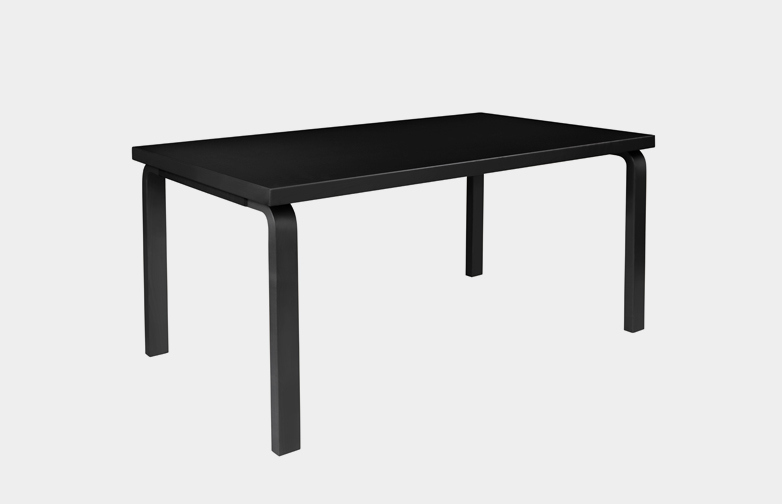 Aalto Table Rectangular 80B - Top Black Linolium - 100x60 cm