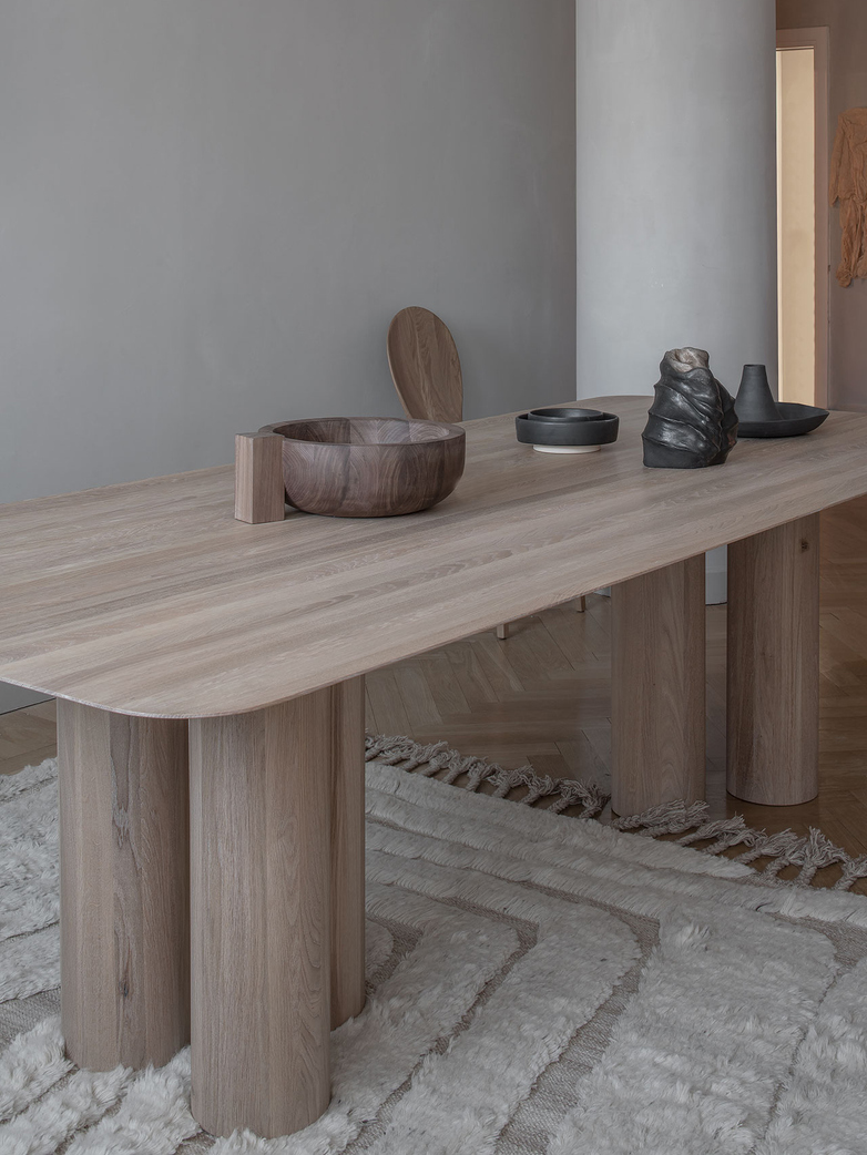 Hommage Oblong Dining Table – White Stained Oak