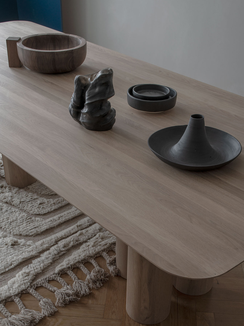 Hommage Oblong Dining Table – White Stained Oak