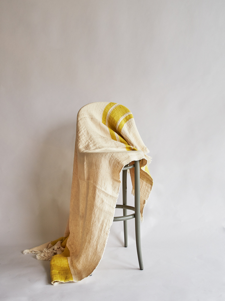 The Belgian Towel - Mustard Stripe