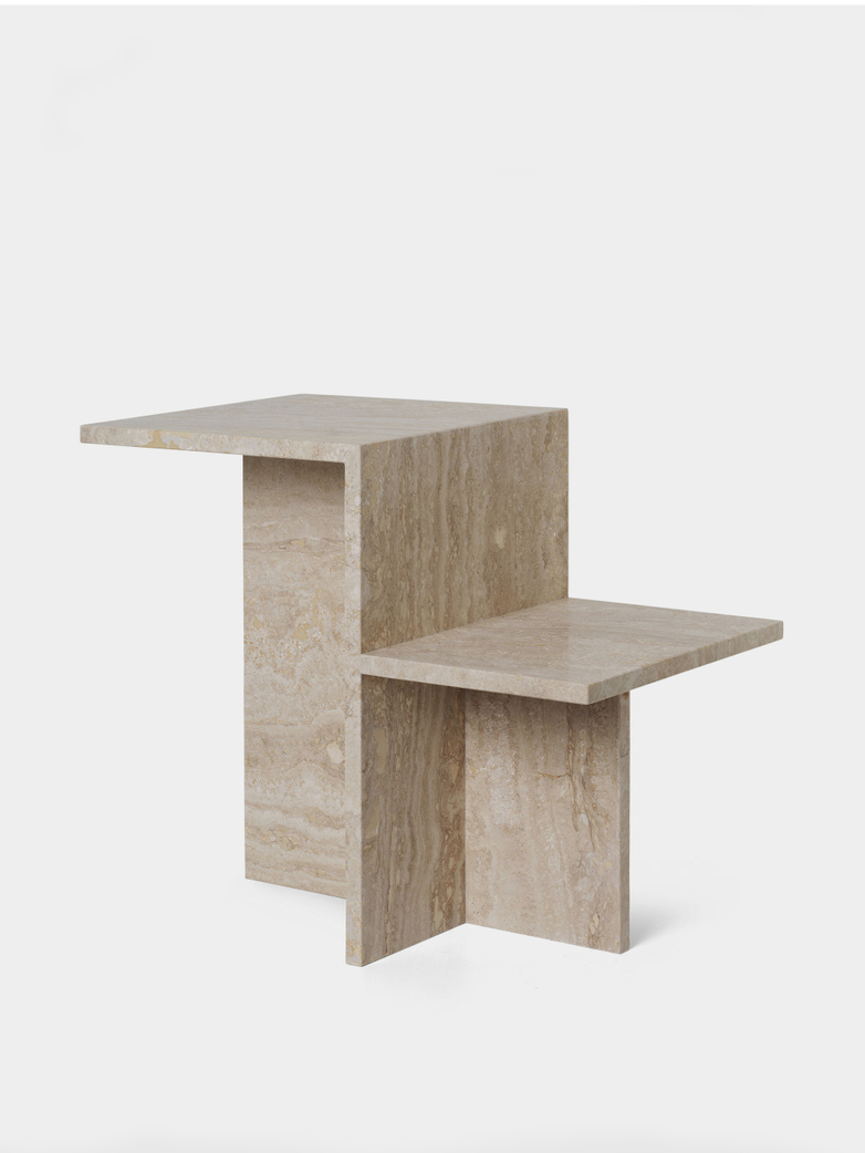 Distinct Side Table - Travertine