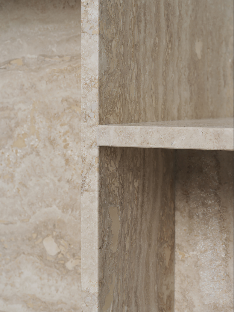 Distinct Side Table - Travertine