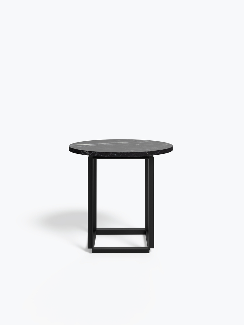 Florence Side Table – Black Marble – Ø50