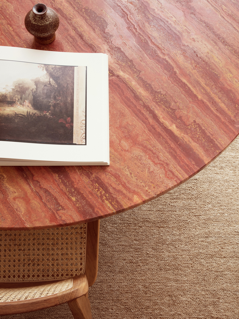 Epic Dining Table - Red Travertine – Ø130
