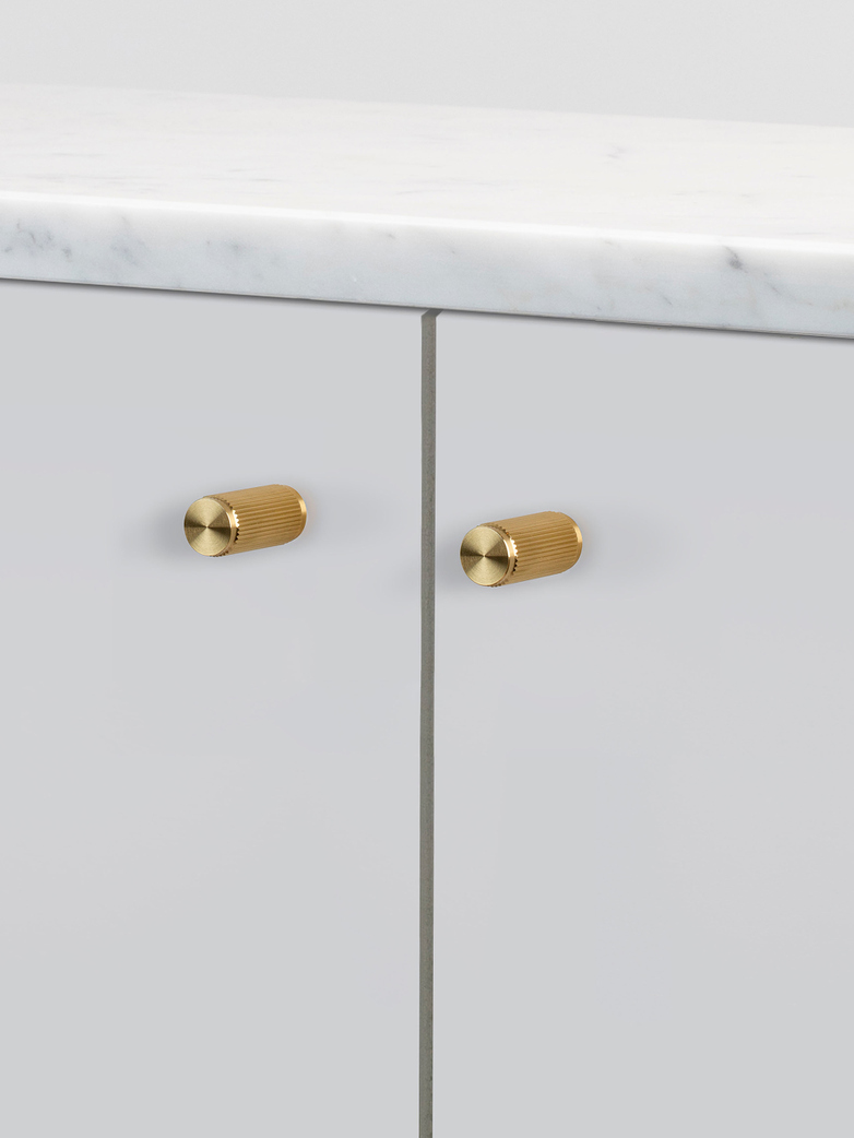 Furniture Knob - Linear - Brass - Set of two