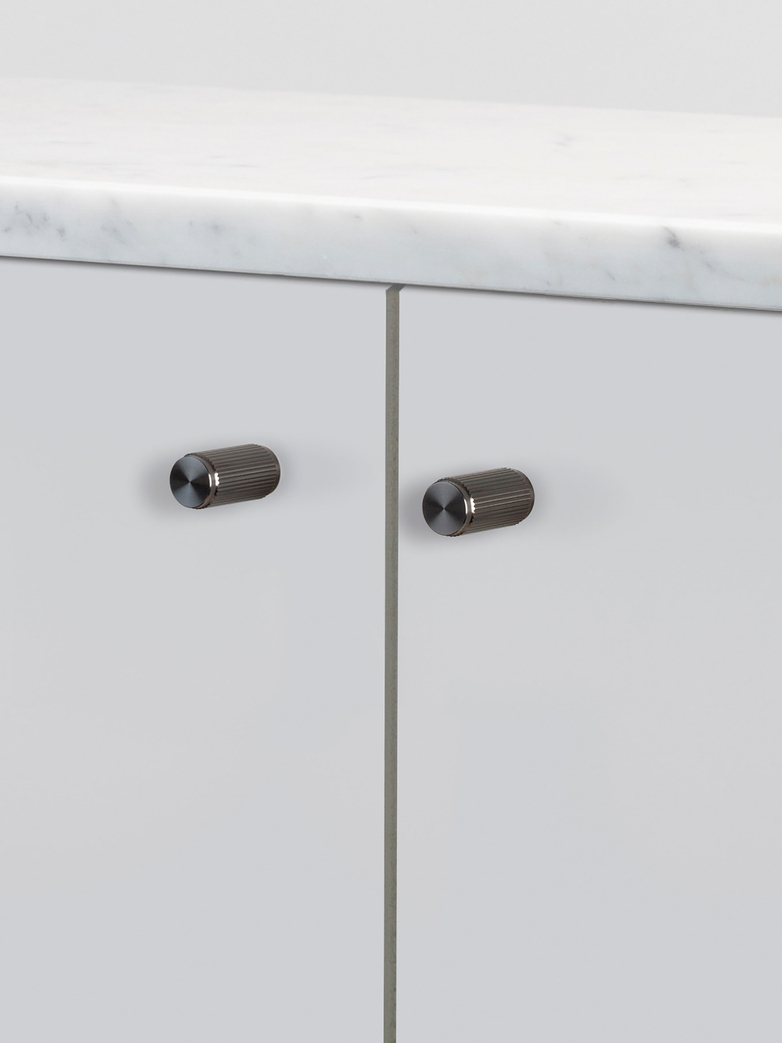 Furniture Knob - Linear - Gun Metal - Set of two