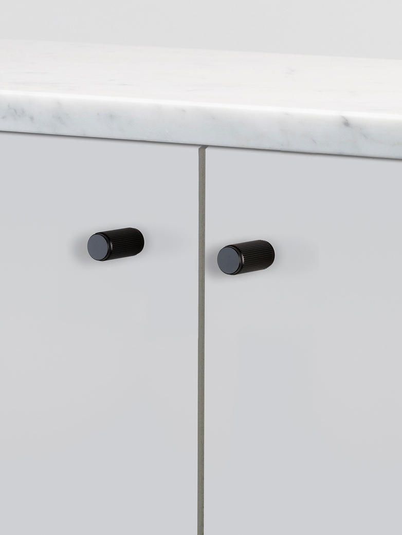 Furniture Knob - Linear - Black - Set of two