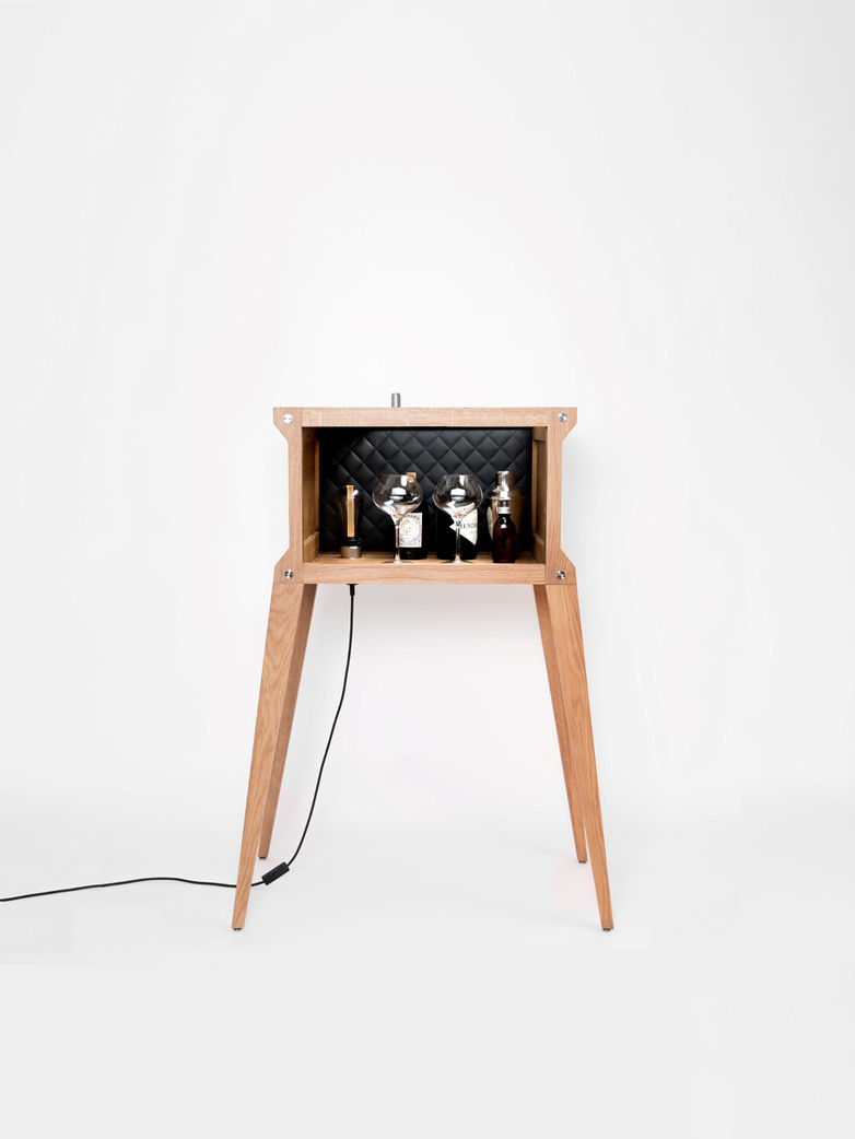 POPSTAR - Oak - Steel - White Marble - Black Leather