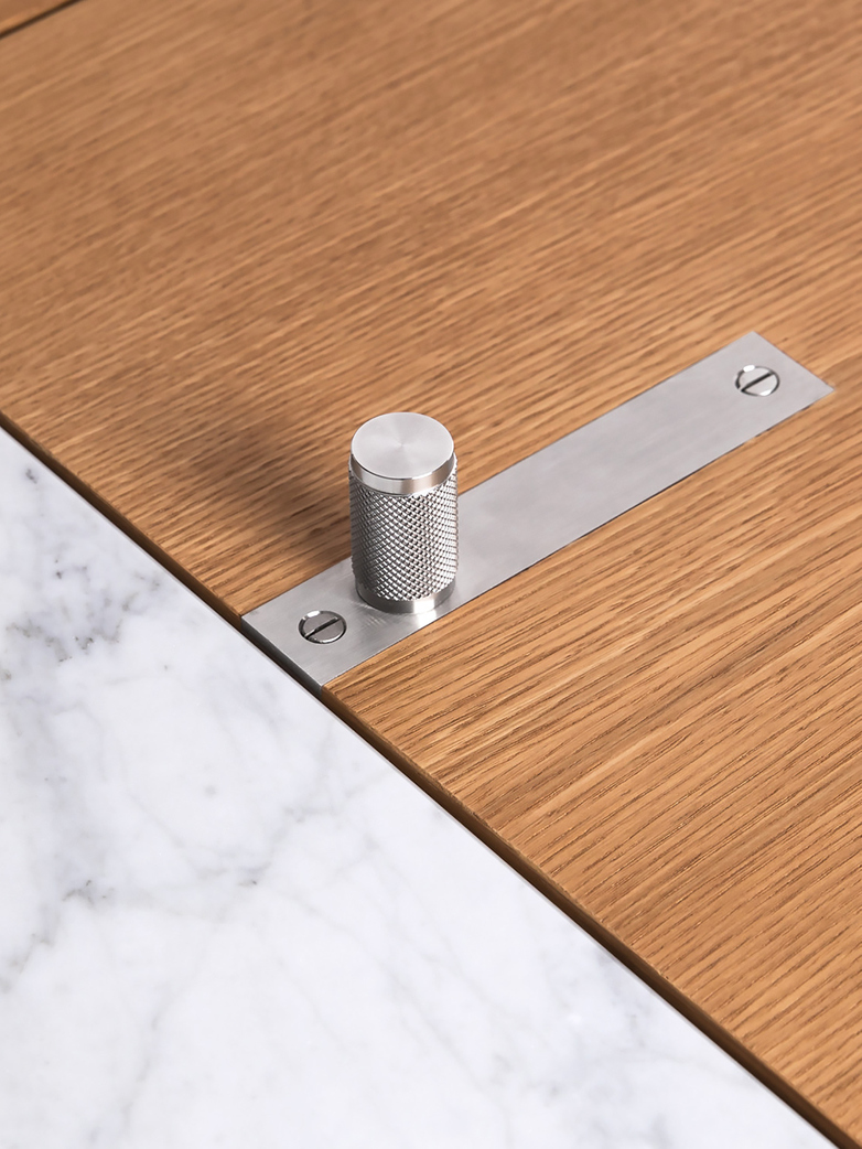 POPSTAR - Oak - Steel - White Marble - Black Leather