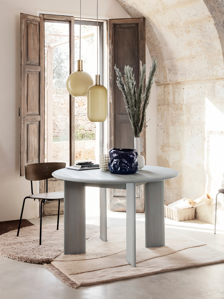 Ferm Living - Bevel Table Round 117 cm White Oiled Oak
