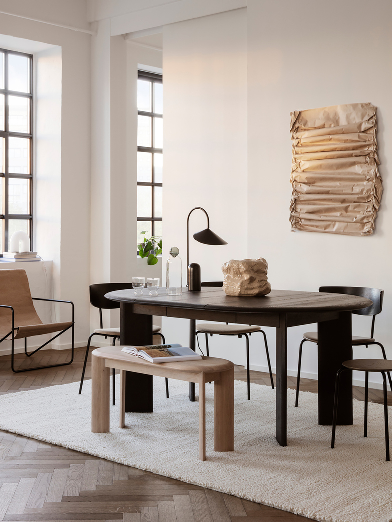Ferm Living - Bevel Table Extendable X 1 Black Oiled Oak