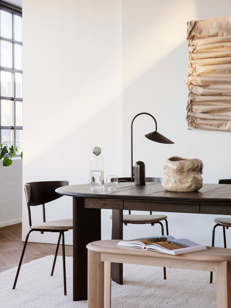 Ferm Living - Bevel Table Extendable X 1 Black Oiled Oak