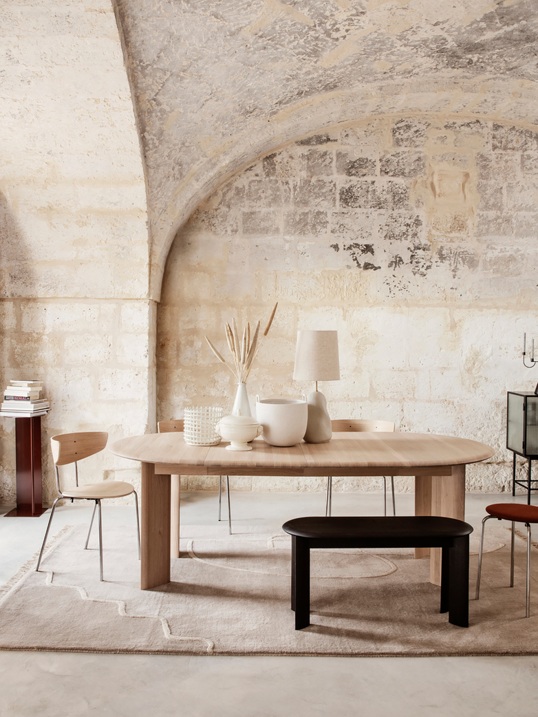 Ferm Living - Bevel Table Extendable X 2 White Oiled Oak