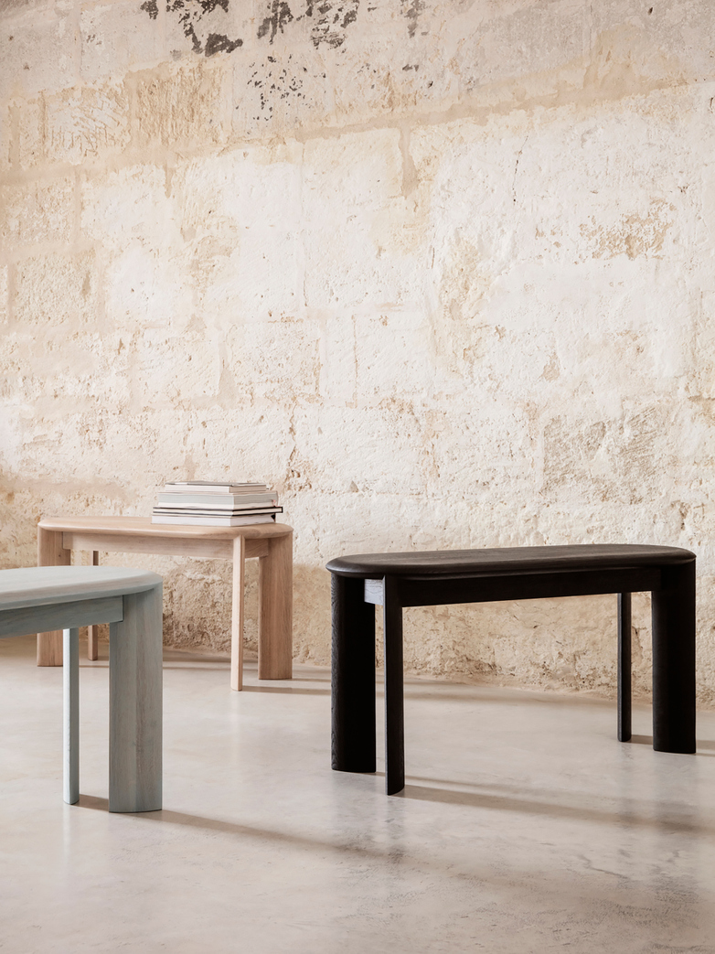 Ferm Living - Bevel Bench Black Oiled Oak