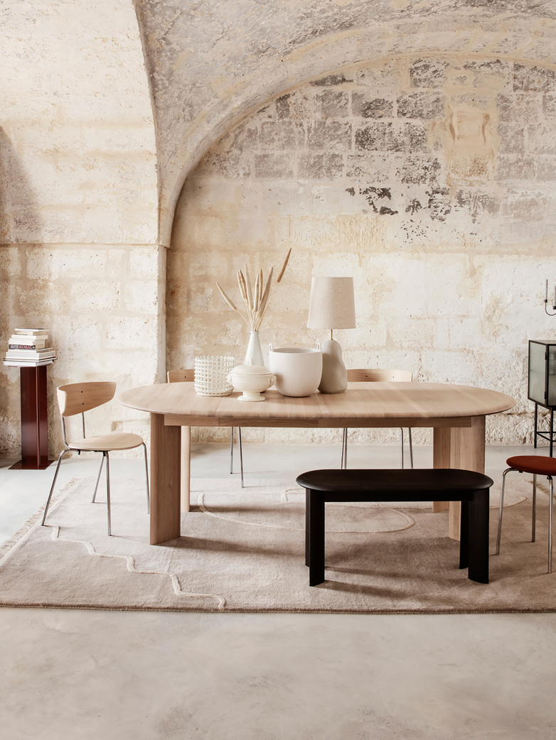 Ferm Living - Bevel Bench Black Oiled Oak