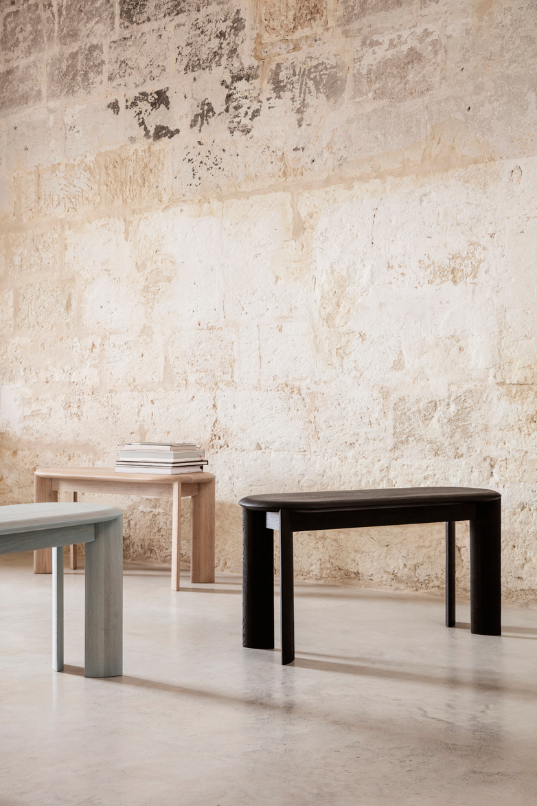 Ferm Living - Bevel Bench Ice Blue Oiled Oak