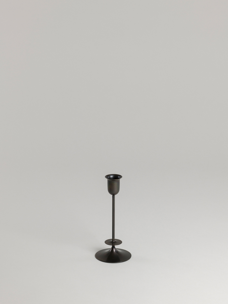 Totem Candle Holder - Blackened Brass