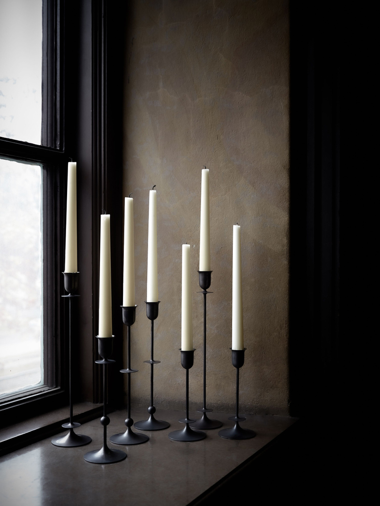 Totem Candle Holder - Blackened Brass