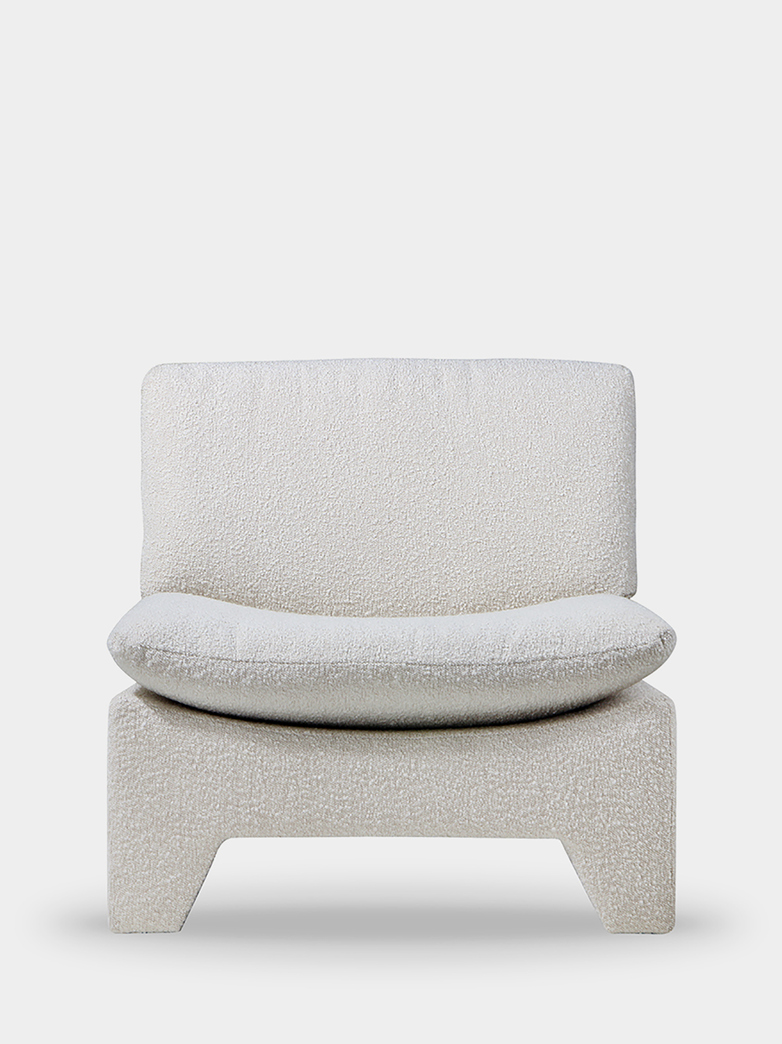 Retro lounge fauteuil - boucle cream