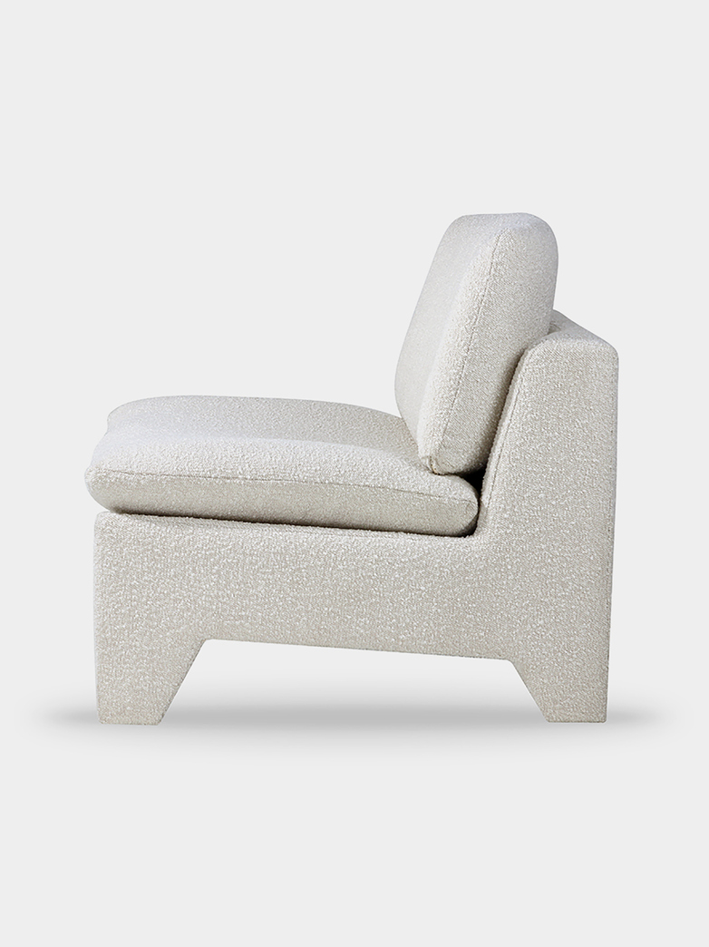 Retro lounge fauteuil - boucle cream