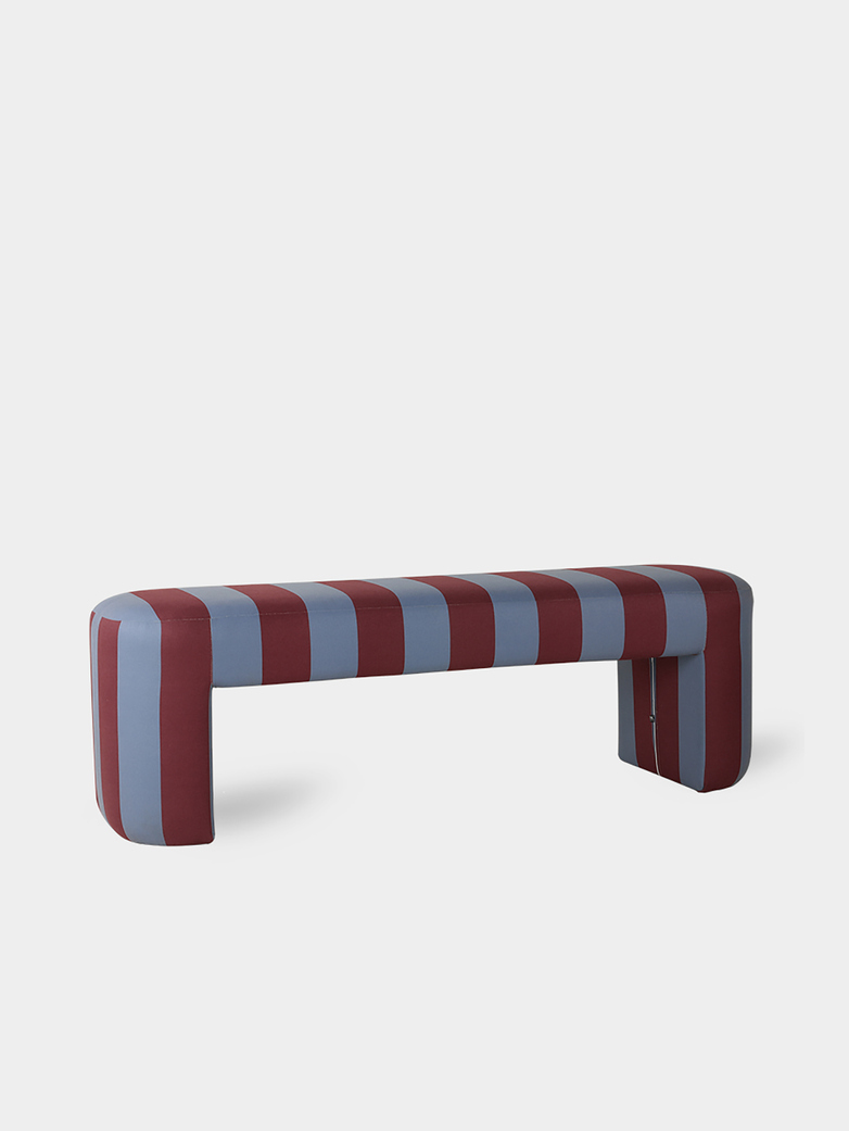 Lobby bench - striped blue/purple