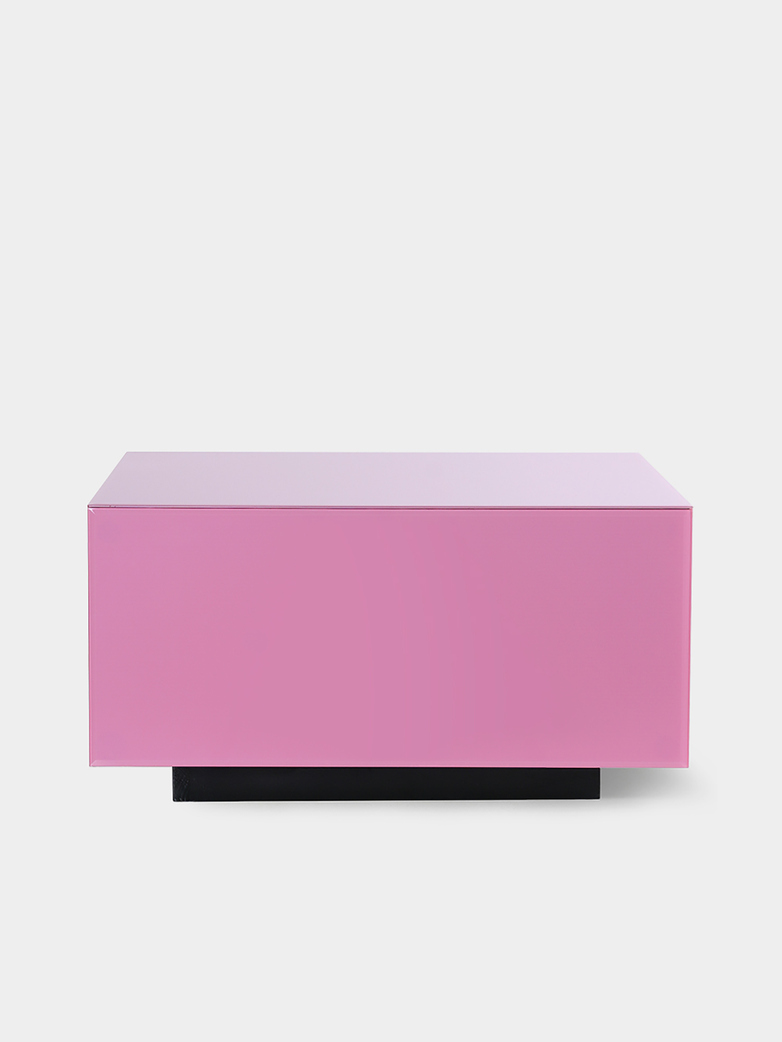 Mirror block table - pink - large