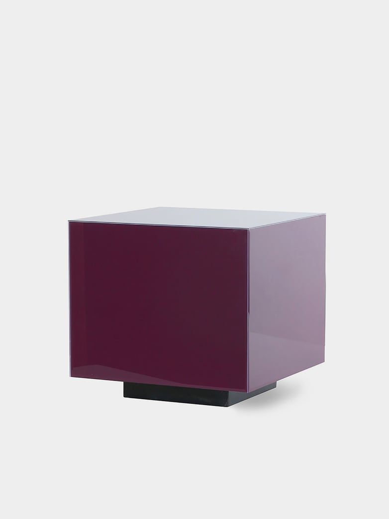 Mirror block table - purple - medium