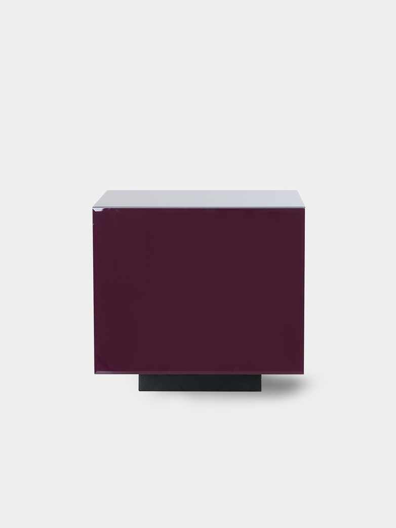Mirror block table - purple - medium