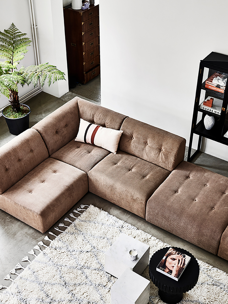 Pillar coffee table round - black