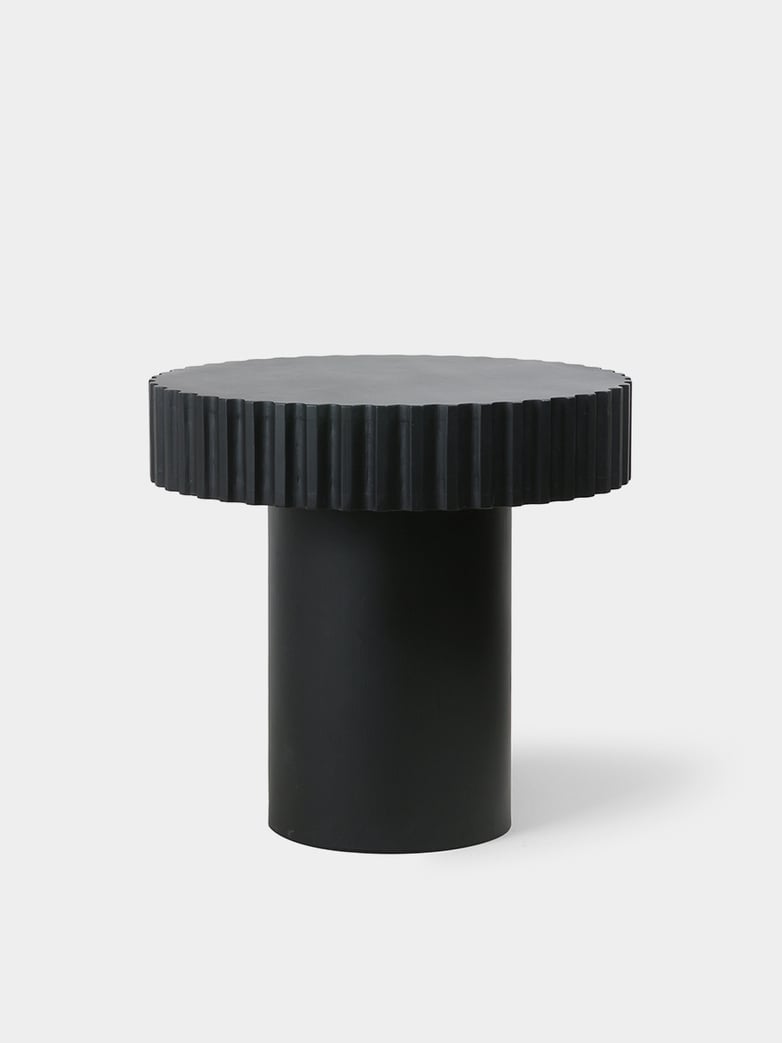 Pillar coffee table round - black