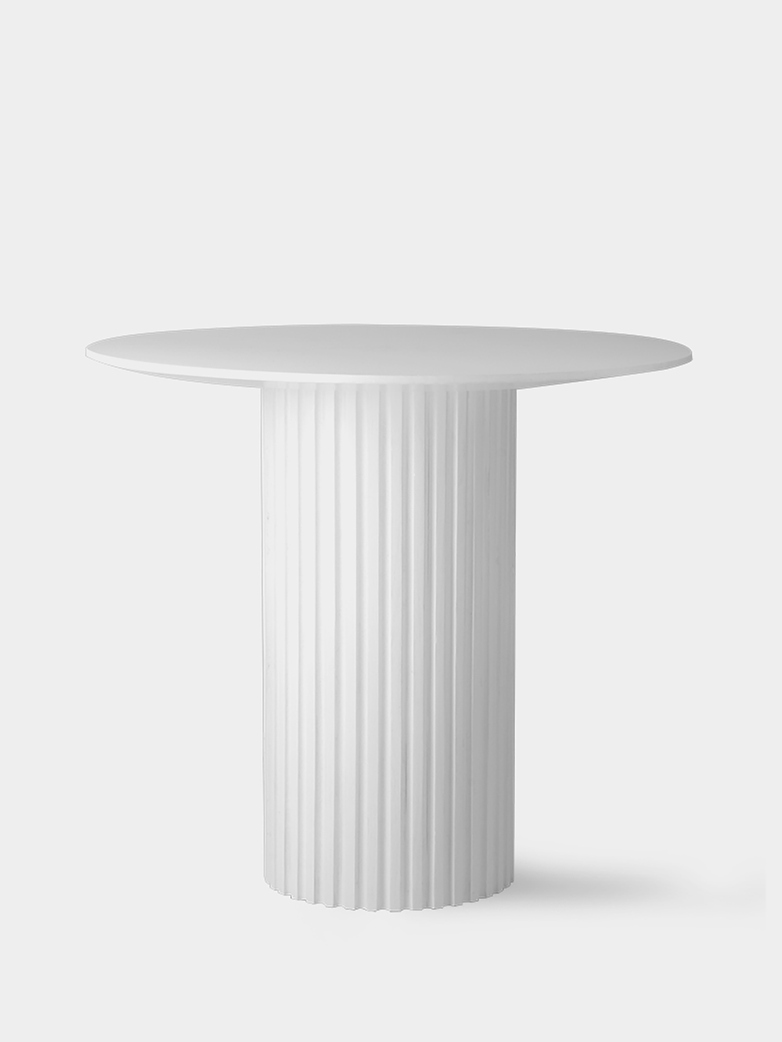 Pillar side table round - white