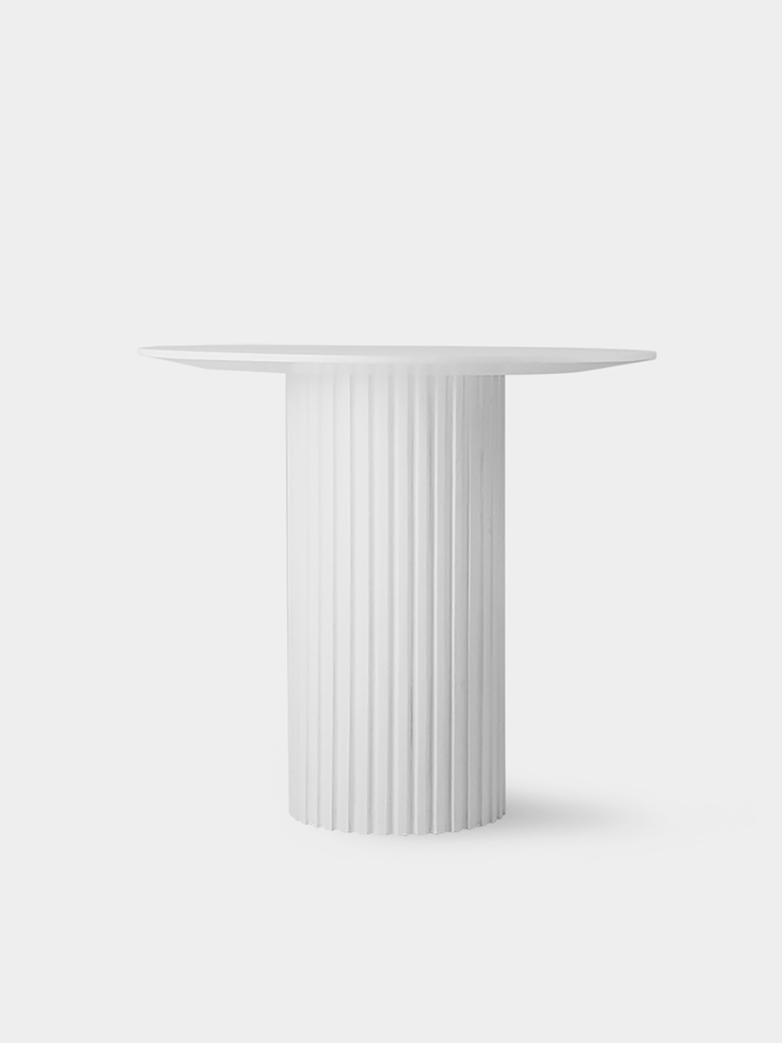 Pillar side table round - white
