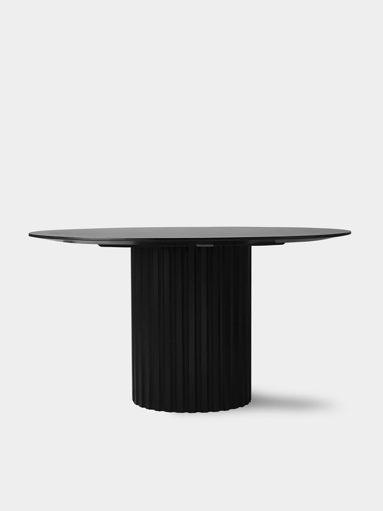Pillar dining table round - black