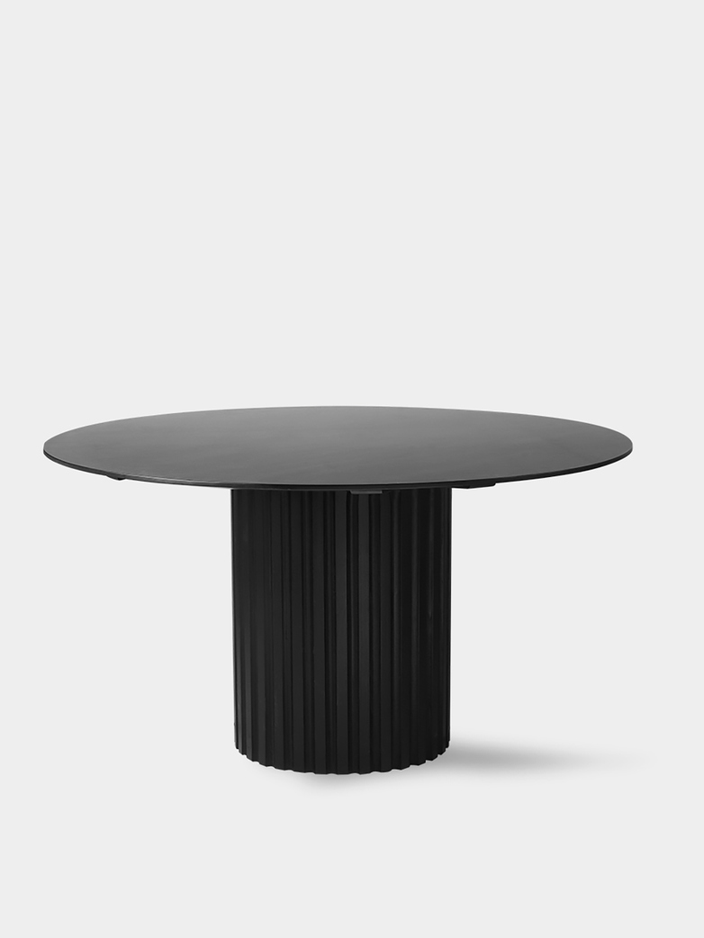 Pillar dining table round - black