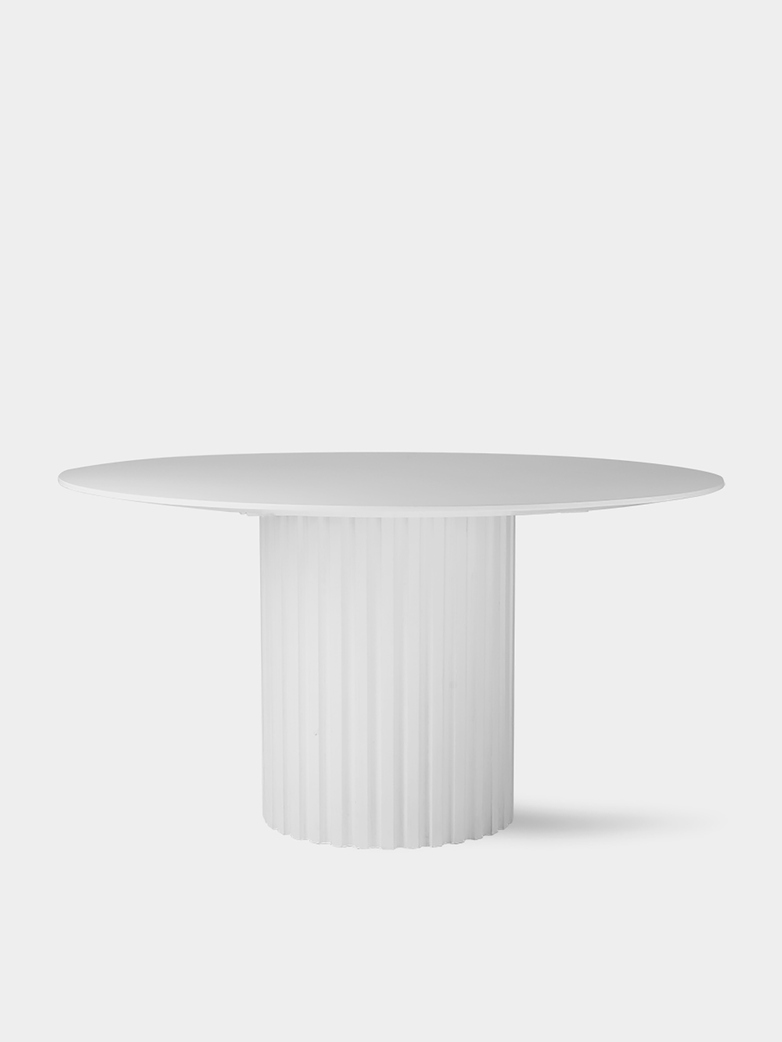 Pillar dining table round - white